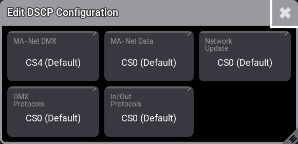 Example of the DSCP Configuration Editor.