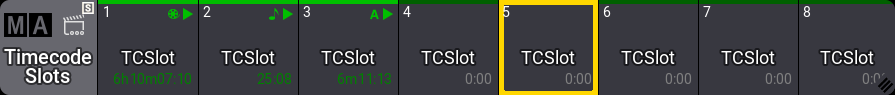 The timecode slot pool receiving external timecode signals.