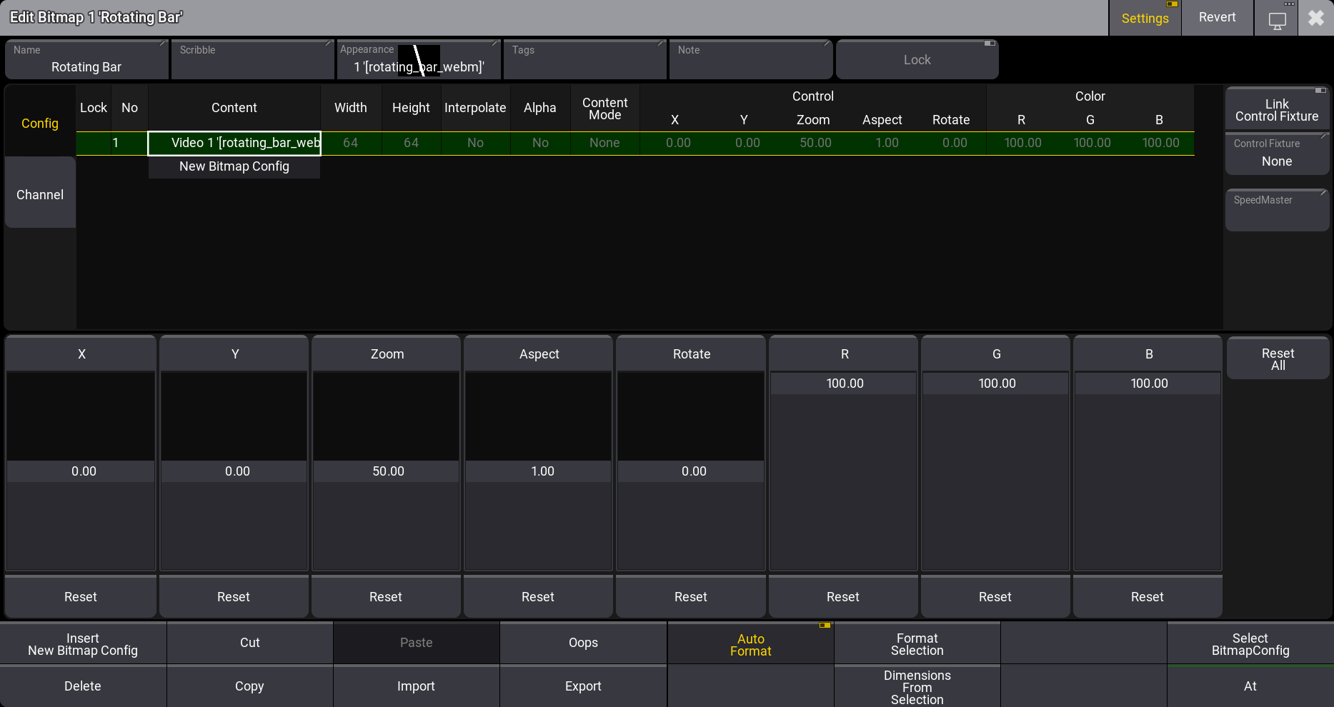This image shows the Bitmap editor.